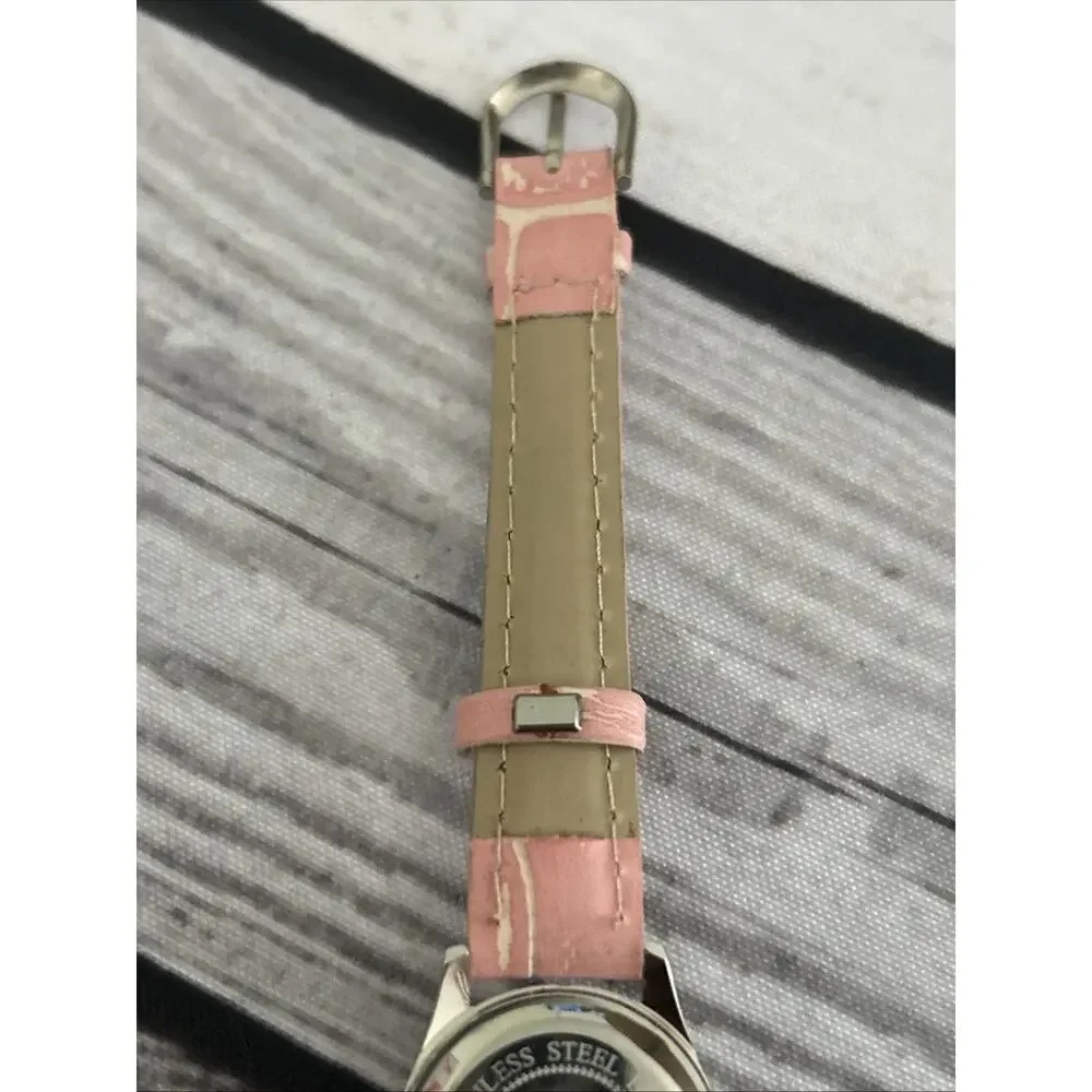 Charles Raymond Silver Tone Pink Band Women’s Quartz Watch